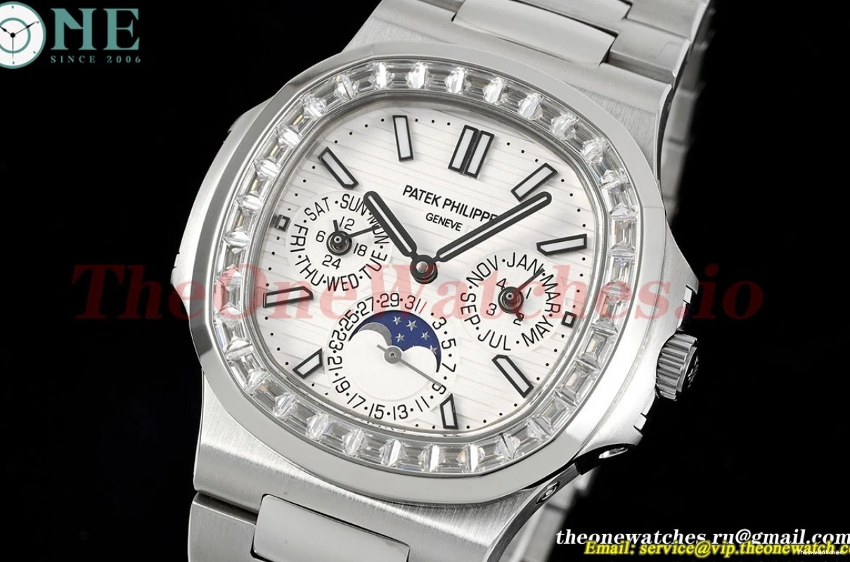 5740 Stk A240 Nautilus 40mm GRF SS diamonds SS White 0119